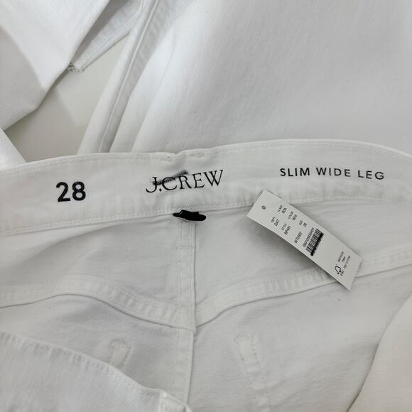 J.Crew Slim Wide Leg Jean White High Waisted Classic Stretch Denim US 28 NWT - Picture 11 of 16